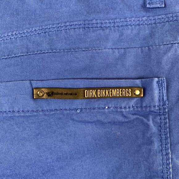 DIRK BIKKEMBERGS Size 32 Blue Cotton Blend 5 Pocket Casual Pants - Picture 3 of 7
